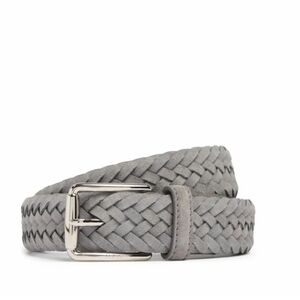 Esprit Gray Braided Belt with Silver Buckle 100% LEATHER